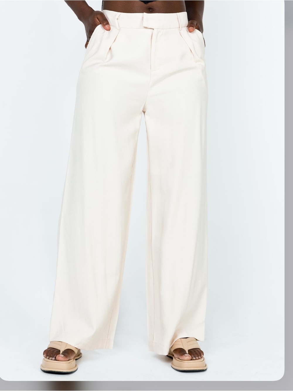 Princess Polly Sparke Pants Cream - US 6 / Off White